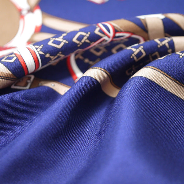 OLD Gucci　アクセコ ビット＆GG柄大判シルクスカーフ（青系）