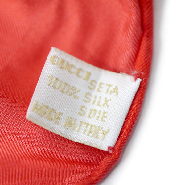 OLD Gucci シェリー×フローラ大判シルクスカーフ（赤系）