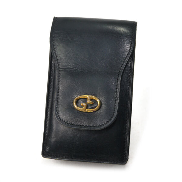 OLD Gucci　総革GG金具マルチケース（黒）