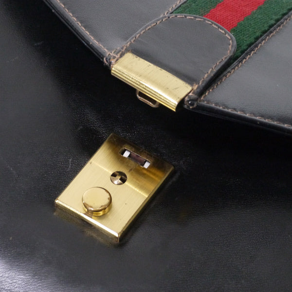 OLD Gucci 総革シェリークラッチバッグ（黒）