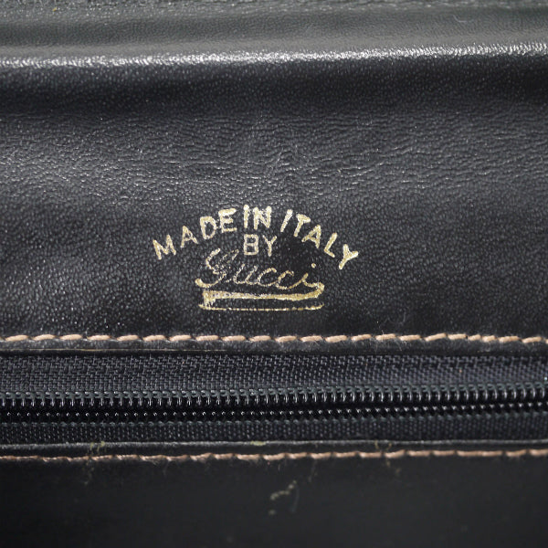 OLD Gucci 総革シェリークラッチバッグ（黒）