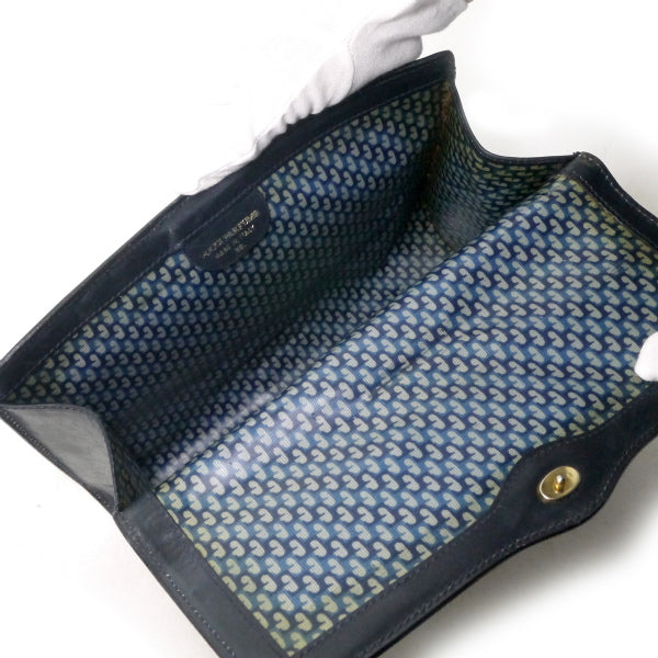 OLD Gucci Parfums  スエード シェリークラッチバッグ（濃紺）