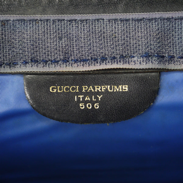 OLD Gucci Parfums スエードレザー シェリークラッチバッグ（濃紺