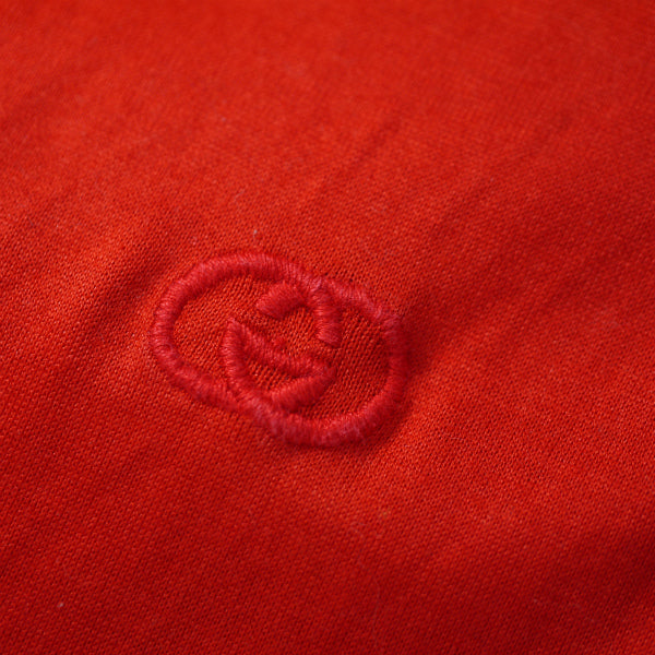 OLD Gucci ロゴ刺繍バッククロスフレンチスリーブTシャツ（赤）