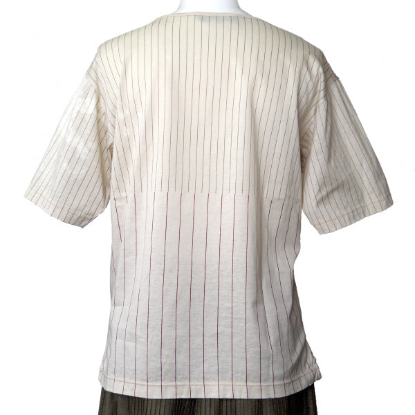 OLD Gucci　ダイヤストライプ柄Tシャツ（白系/赤＆緑）