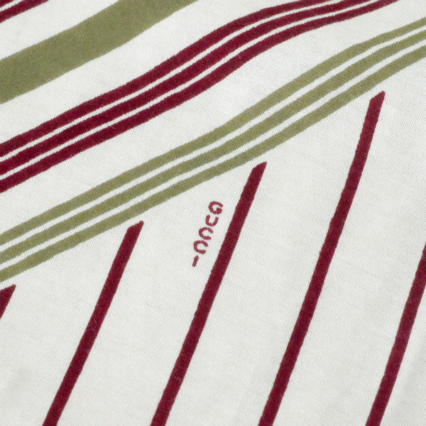 OLD Gucci　ダイヤストライプ柄Tシャツ（白系/赤＆緑）
