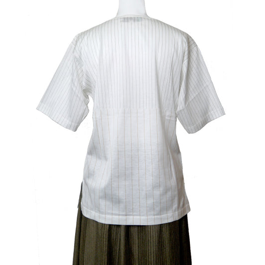 OLD Gucci　ダイヤストライプ柄Tシャツ（白系/オレンジ＆カーキ）