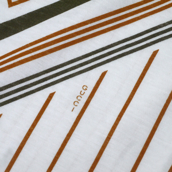 OLD Gucci　ダイヤストライプ柄Tシャツ（白系/オレンジ＆カーキ）