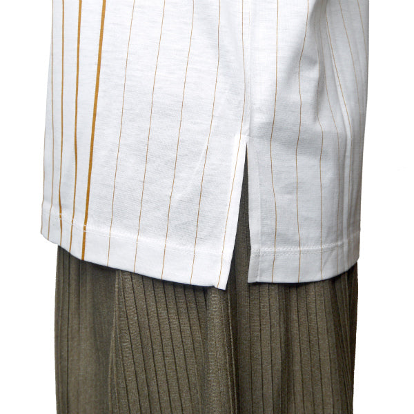 OLD Gucci　ダイヤストライプ柄Tシャツ（白系/オレンジ＆カーキ）