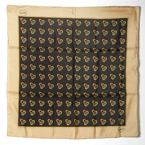 OLD Gucci 　レア！ミニスカーフ（茶）