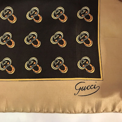 OLD Gucci 　レア！ミニスカーフ（茶）