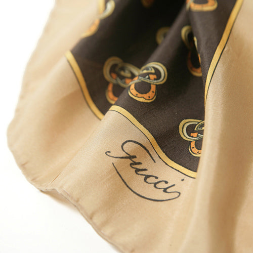 OLD Gucci 　レア！ミニスカーフ（茶）