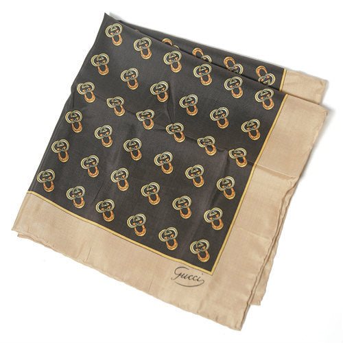 OLD Gucci 　レア！ミニスカーフ（茶）