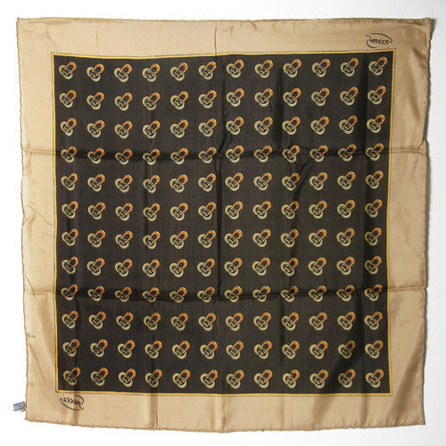 OLD Gucci 　レア！ミニスカーフ（茶）