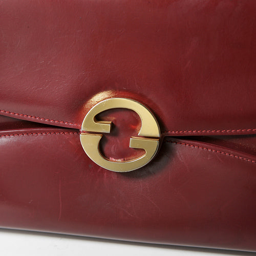 OLD Gucci　ワインレッド総革クラッチバッグ