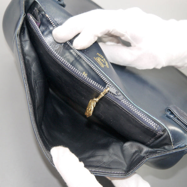 OLD Gucci＜訳あり＞２wayビット金具総革バッグ（濃紺）