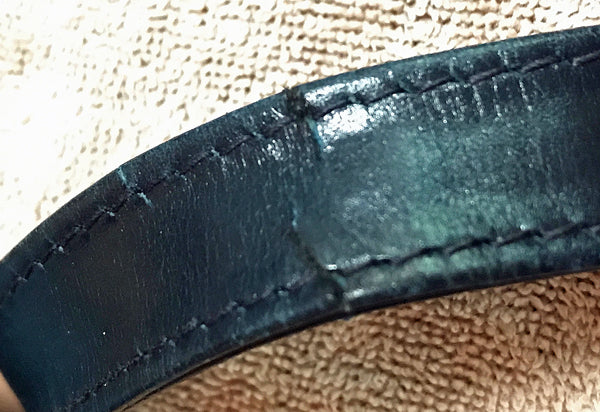 OLD Gucci＜訳あり＞２wayビット金具総革バッグ（濃紺）