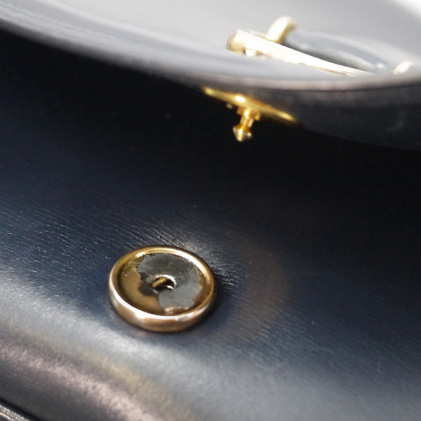 OLD Gucci＜訳あり＞２wayビット金具総革バッグ（濃紺）