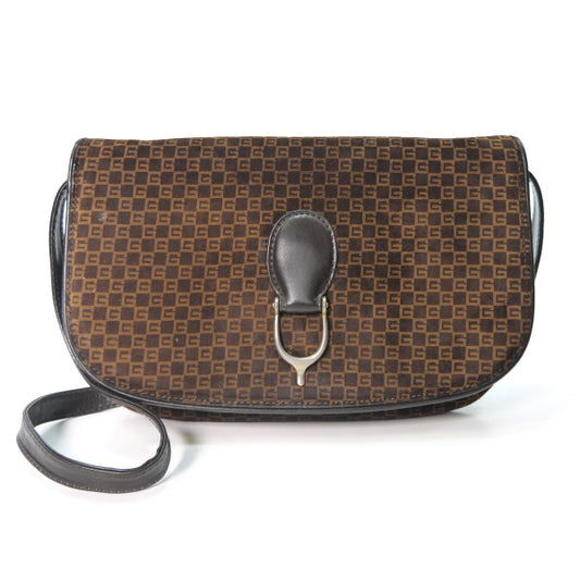 OLD Gucci ＜訳あり＞２WAYスクエアGGバッグ（濃茶）