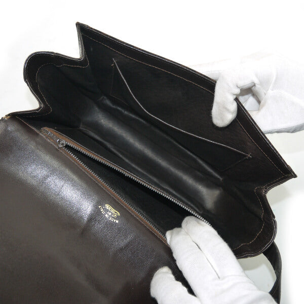 OLD Gucci スクエアGGスエードG金具ショルダー（濃茶）