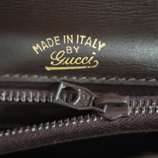 OLD Gucci ＜訳あり＞スクエアGGスエードチェーンショルダー（濃茶）