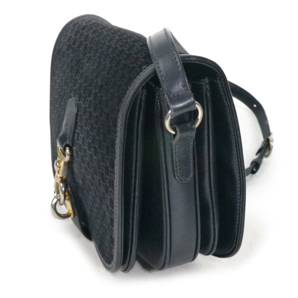 OLD Gucci スクエアGGスエード フック金具ショルダー（濃紺）