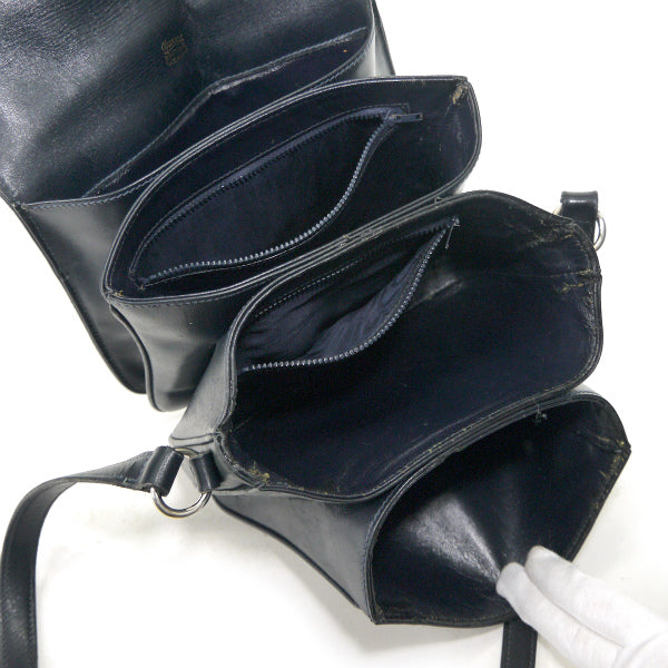 OLD Gucci スクエアGGスエード フック金具ショルダー（濃紺）