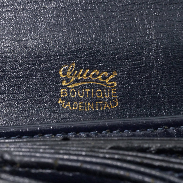 OLD Gucci スクエアGGスエード フック金具ショルダー（濃紺）