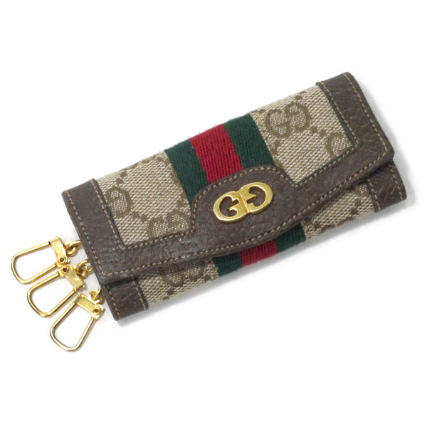 OLD Gucci シェリー3連キーケース（茶）