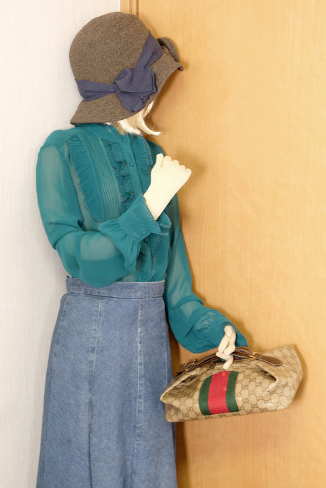 OLD Gucci 60ｓクリスタルGG  ランチバッグ（茶）