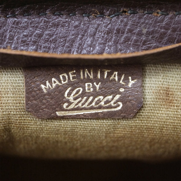 OLD Gucci お宝!!60sクリスタルGG大型Wシェリーボストン（茶）