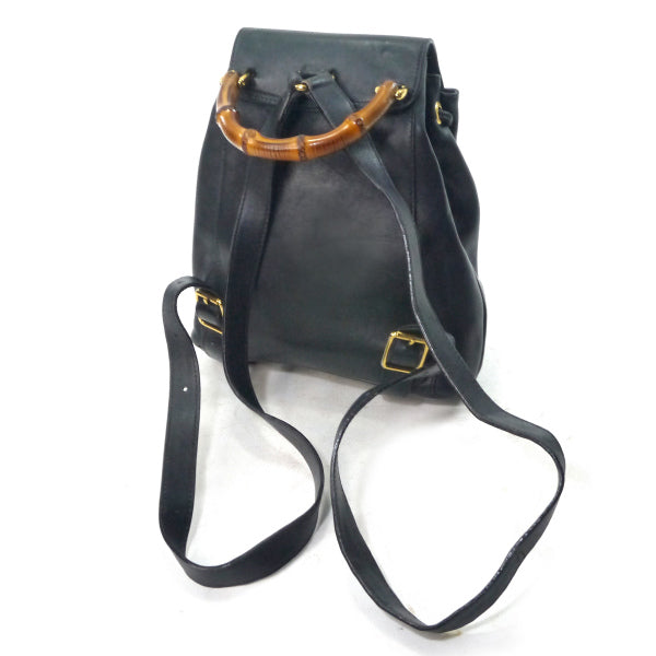 OLD Gucci バンブー レザーミニリュック（黒）