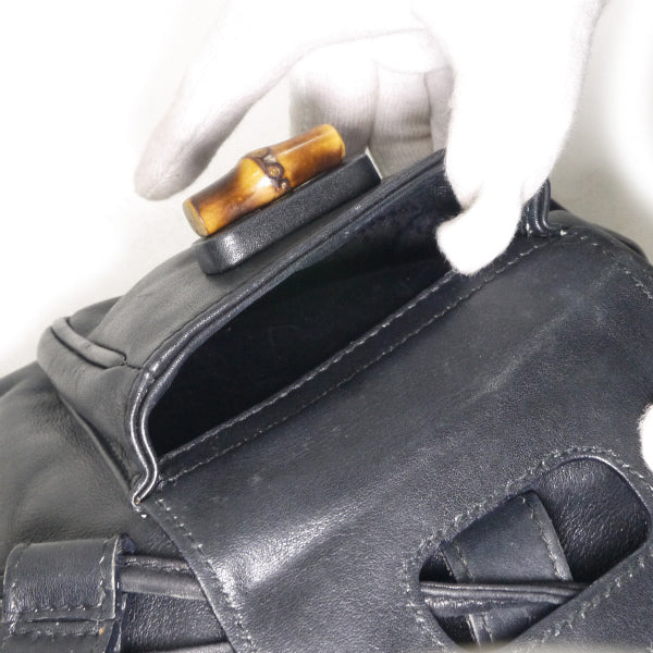 OLD Gucci バンブー レザーミニリュック（黒）