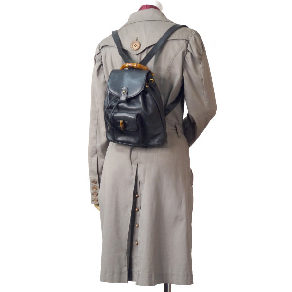 OLD Gucci バンブー レザーミニリュック（黒）