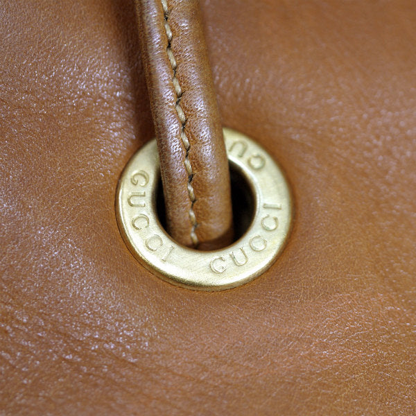 OLD Gucci 総皮バンブーリュック（キャメル）