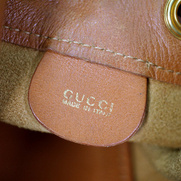 OLD Gucci バンブー巾着ワンショルダーリュック（茶）