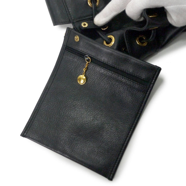 OLD Gucci バンブーレザー巾着ワンショルダーリュック（黒）