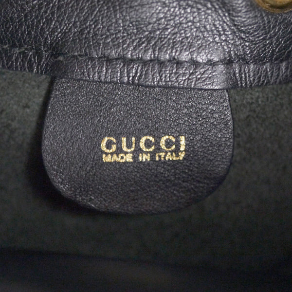 OLD Gucci バンブーレザー巾着ワンショルダーリュック（黒）