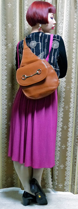 OLD Gucci 総皮 デイパック(茶）