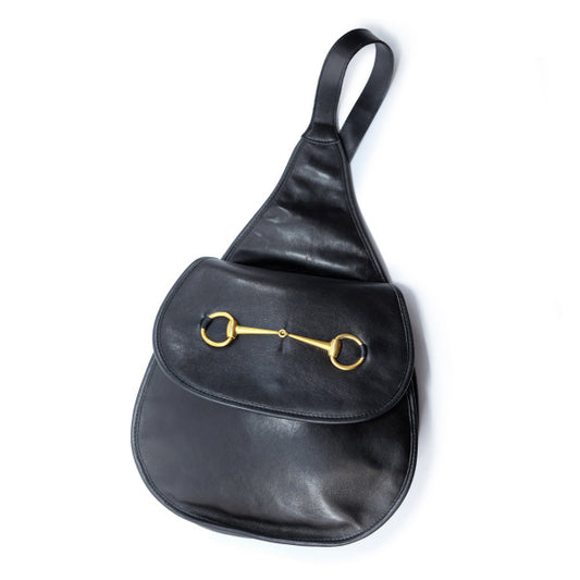 OLD Gucci    総革ホースビット金具　デイパック(黒）