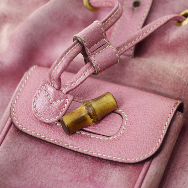 OLD Gucci レア!バンブー スエードミニリュック（ピンク） – Vintage