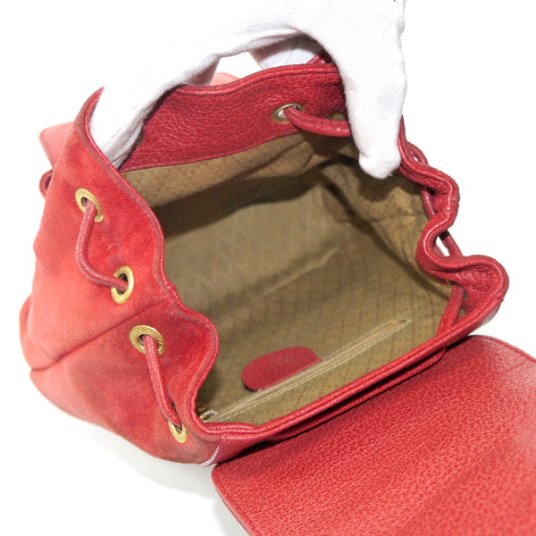 OLD Gucci レア!バンブー スエードミニリュック（赤）