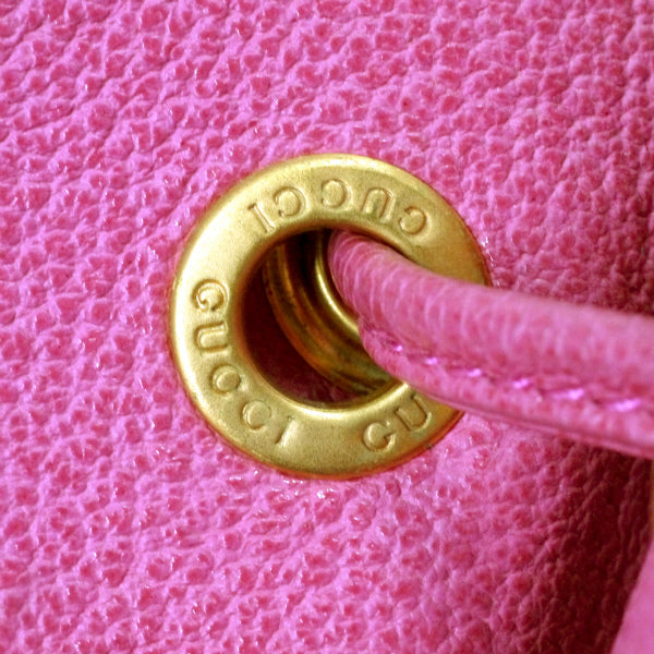 OLD Gucci　スエードバンブー巾着リュック（ピンク）