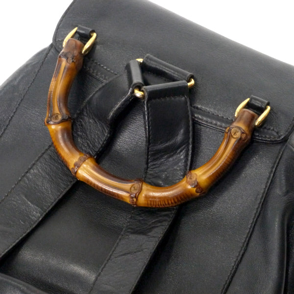 OLD Gucci バンブー レザーリュック（黒）