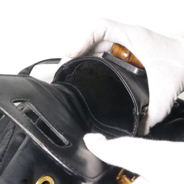 OLD Gucci バンブー レザーリュック（黒）