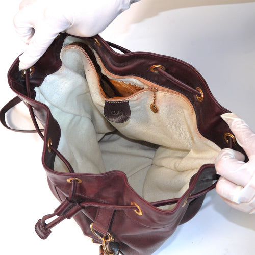 OLD Gucci 総皮　バンブーリュック（茶）