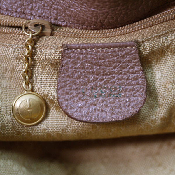 OLD Gucci ＜訳あり＞バンブー×スエード巾着リュック（茶）
