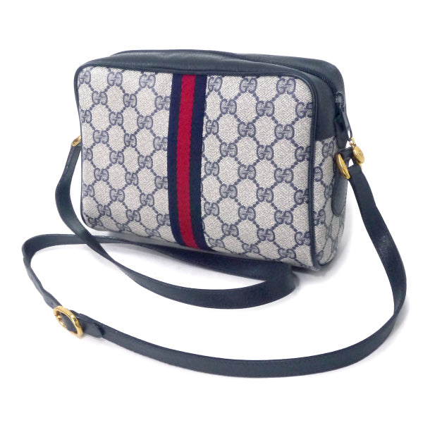 OLD Gucci　定番ショルダー縦シェリー（青・小）