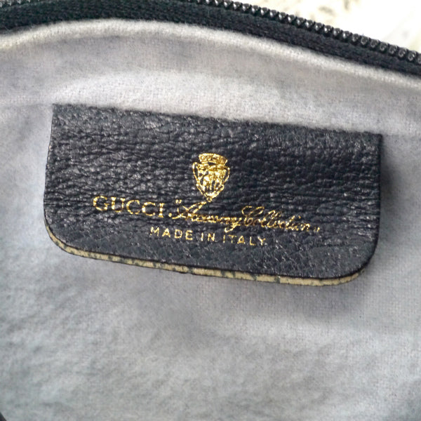 OLD Gucci　定番ショルダー縦シェリー（青・小）