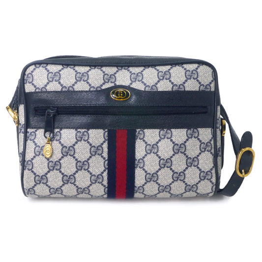 OLD Gucci　定番ショルダー縦シェリー（青・小）